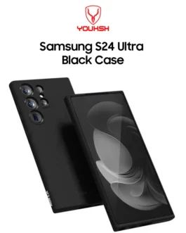 YOUKSH Samsung S24 Ultra Soft Silicon Black Case With Camera Protection