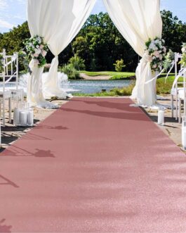 Rose Gold Sparkle Glitter Wedding Aisle Runner, Non-Woven Red Carpet Runner Prom, Hollywood, Glam Parties 3ftx50ft